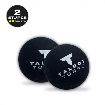 TALBOT torro squashbal, zwart/geel, extra langzaam, dubbele gele stip - 1 stuk (251107)