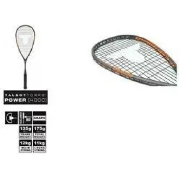 TALBOT TORRO Power 4000 squashracket, zwart/oranje, uitgebalanceerd offensief, Y-constructie 251004