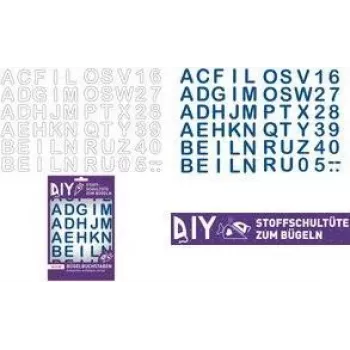 ROTH strijkletters voor DIY-stoffen schoolkegel, wit, A-Z alfabet, 150 x 210 mm vel, 1 vel 658116