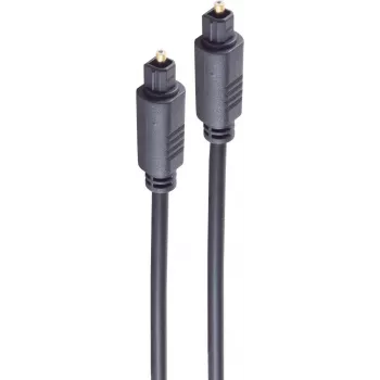 SHIVERPEAKS 3,0 m Toslink naar Toslink optische audiokabel, vergulde aansluitingen, zwart BS69004-3.0