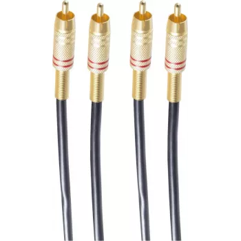 shiverpeaks BASIC-S 2x RCA naar 2x RCA audiokabel, 5,0 m, zwart BS40225