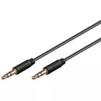 Wentronic Goobay 3,5 mm jack verbindingskabel, 1,5 m, stereo, verguld, zwart 69106