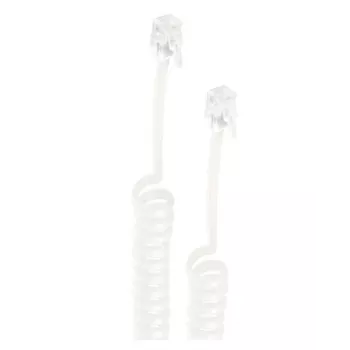 Shiverpeaks telefoonhoorn-verbindingskabel, RJ10 4P4C stekker naar RJ10 4P4C stekker, vergulde contacten, 2 m, wit (BS70132)