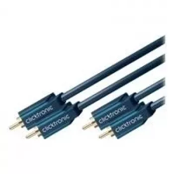ClickTronic Casual Series RCA audiokabel 2x RCA stekker naar 2x RCA stekker 10m dubbel afgeschermd coax zwart