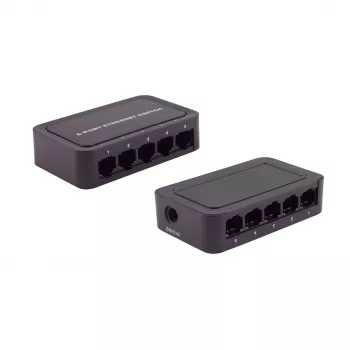SHIVERPEAKS BS08-01110 5-poorts Fast Ethernet unmanaged desktop switch, 10/100 Mbps, zwart
