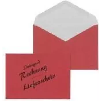MAILmedia 30005341 envelop DL (110 x 220 mm), pakbon/factuur, rood, 75 g/m², nat klevend