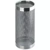HELIT H2515500 metalen parasolvoet, geperforeerd design, chroom, rond, diameter 240 mm, hoogte 490 mm