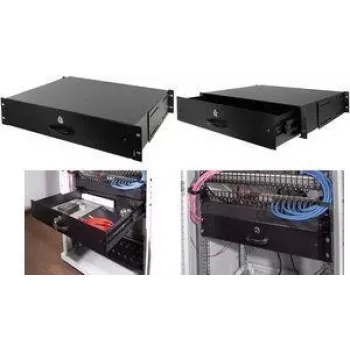 LogiLink 19 inch racklade 2U afsluitbaar zwart (SF164B)