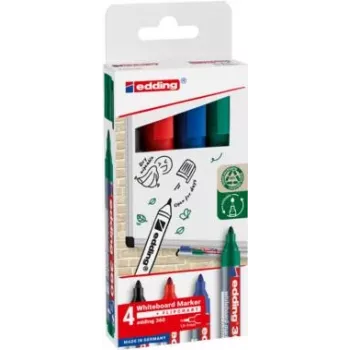 EDDING 360 whiteboardmarker, verschillende kleuren, 1,5-3,0 mm, 4 stuks (4-360-4-2)
