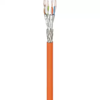 Wentronic Goobay Cat.7 S/FTP (PiMF) massiefkoper installatiekabel, 100 m, LSZH, oranje 91888