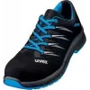 Uvex 69373 unisex veiligheidsschoenen S1 P SRC, microvelours, stalen tussenzool, composiet neusbescherming, zwart/blauw, maat 43 6937343