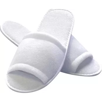 HYGOSTAR HYGONORM wegwerpslippers CLASSIC, open tenen, wit, one size, lengte: 285 mm, badstof polyester bovenmateriaal (5551)