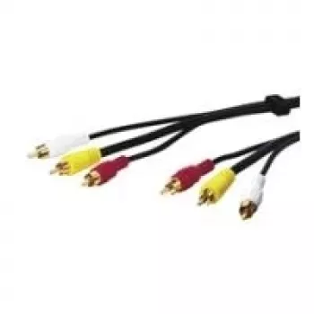 Wentronic AVK 201-500 5,0m 3 x RCA stekker naar 3 x RCA stekker audio-/videokabel zwart 50140