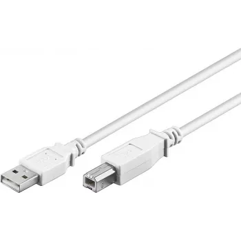 Wentronic 96186 USB 2.0 kabel, USB-A stekker naar USB-B stekker, 1,8 m, wit