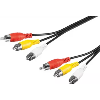 Wentronic AVK 354-300 3,0m 3x RCA stekker naar 3x RCA stekker AV-kabel - zwart 50382