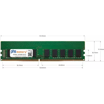PHS-memory 16GB DDR4 ECC UDIMM 3200MHz PC4-25600E voor Gigabyte B550M DS3H R2 SP580460