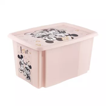 keeeper opbergbox Karolina Minnie, 45 liter stapelbare & nestbare box met deksel, polypropyleen, Nordic Pink, 1 stuk 1223958124700