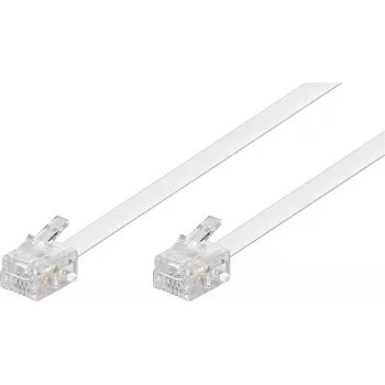 Goobay modulaire aansluitkabel RJ11/RJ14 (6P4C) stekker-stekker, 3 m, wit (93067)