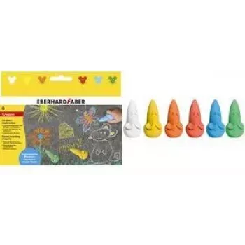 FABER-CASTELL EBERHARD FABER Straatkrijt Muis, 6-delige kartonverpakking, ergonomische muisvorm, heldere kleuren, wateroplosbaar - 1 stuk (526561)