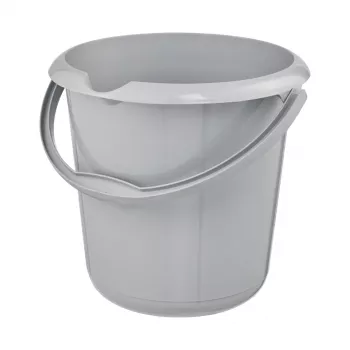 keeeper mika eco ronde schoonmaakemmer, 10 liter, steengrijs, 100% gerecycled kunststof, ergonomische greep 1171015000000