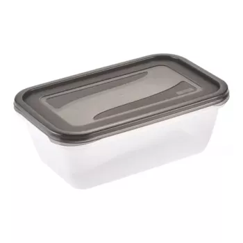keeeper fredo fresh levensmiddelenbewaarcontainer-set, 2 x 3,3 L, rechthoekig, transparant met grijze deksels 3068082700000