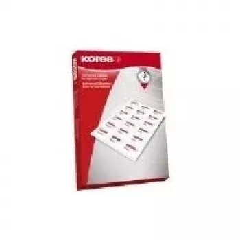 Kores universele etiketten 105 x 37 mm geel 100 vel randloos (1600 etiketten) L10537GE