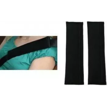 IWH Alcantara veiligheidsgordelkussen, zwart, 2-delige set – zachte suède-achtige comfort, voorkomt schuren, universele pasvorm 074006