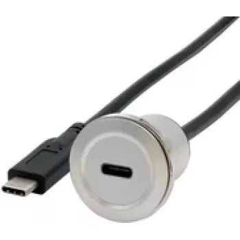 EXSYS EX-49183 inbouwadapter metaal, USB-C-bus naar stekker, USB 3.2 Gen 1, 30 cm
