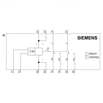Siemens SIRIUS 3RN2 thermistor-motorbeveiligingsrelais 3RN2011-1BA30, 24 V AC/DC, 1 NO + 1 NC, schroefklemmen, DIN-rail