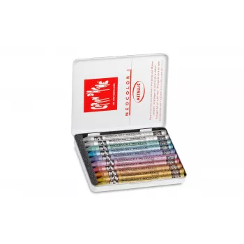 Caran d'Ache Neocolor I Metallic waskrijtjes, 10-delige set, rond met papierwikkel 7004.310