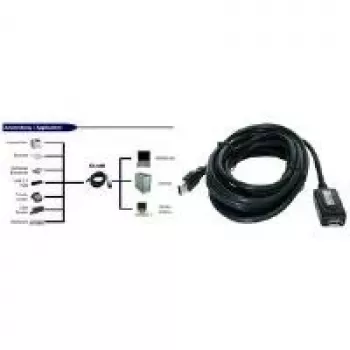 EXSYS EX-1405 USB 3.0 verlengkabel 5m actieve repeater, Type-A stekker naar bus, zwart