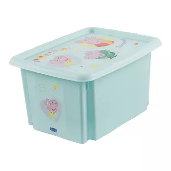 keeeper opbergbox karolina Peppa Pig, 15 liter stapelbare/nestbare box met deksel, PP, aquamarijn, 1 stuk 1223662433600