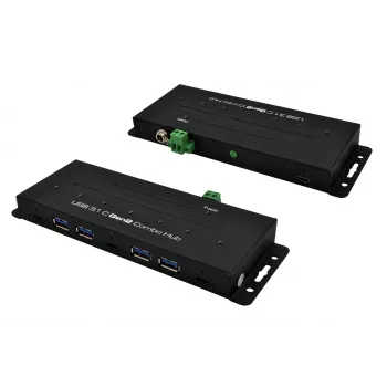 EXSYS EX-1247HMVS 7-poorts USB 3.2 Gen 2 industriële hub met DIN-railmontage