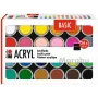 Marabu acrylverfset BASIC, 24 x 18 ml, hoge pigmentering, zeer hoge lichtbestendigheid 1210000000215