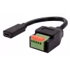 EXSYS EX-49122 USB-C bus naar 5-pins klemmenblok adapter met drukknop, USB 2.0, 15 cm