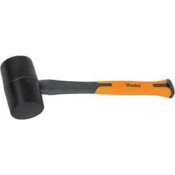 Bradas rubberhamer 450 g antraciet/oranje 340 mm glasvezelsteel antislip TPR-greep DIY-HF6045