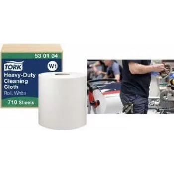 TORK W1 Premium multifunctionele reinigingsdoekrol, 1-laags, wit, 270 m, extra sterk, non-woven, 710 doeken, 1 rol (530104)