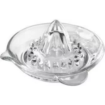 Metaltex 242080000 glazen citruspers, transparant, 130 mm diameter, handmatig, met zijhandgreep en tuit