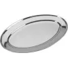Metaltex ovale serveerschaal, roestvrij staal, hoogglans gepolijst, 300 mm breed, zilver, vaatwasmachinebestendig, 1 stuk 690715010