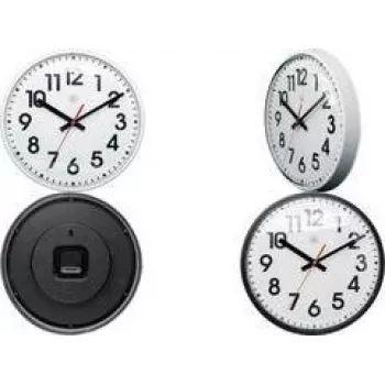 NEXTIME NXT quartz wandklok 260 mm zwarte behuizing witte wijzerplaat 7308ZW