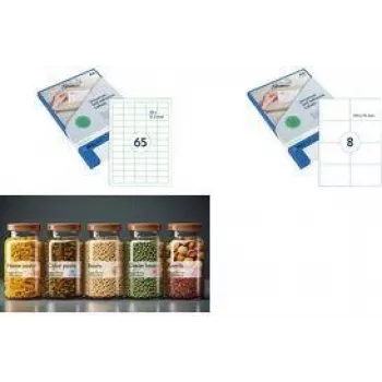 RILLPRINT universele etiketten, 210 x 148 mm, transparant zelfklevend, voor inkjet-, laser-, kleurenlaserprinters – 1 vel (83223)