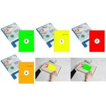 RILLPRINT fluorescerende etiketten 70 x 37 mm geel zelfklevend voor inkjet-, laser- en kleurenlaserprinters 2400 etiketten (B84112)