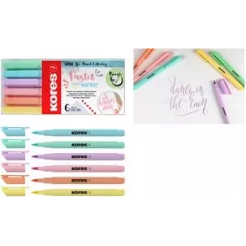Kores fiberpen penseelpunt marker pastel stijl, 1 stk. M21462