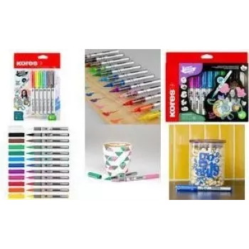 Kores creatieve acrylmarker-set, 6 diverse kleuren, vloeibare inkt, schudactivering, geen pompen M25061