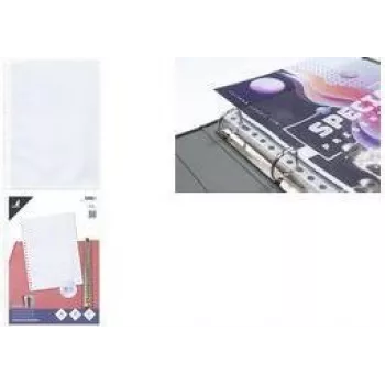 KANGARO K-14028 A4 documenthoes, polypropyleen, genarbt, 0,08 mm, 23-gaats perforatie, bovenzijde open, transparant, 1 stuk