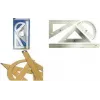 KANGARO K-760000 RVS liniaal-set, 4-delig, 15/30/45/60 cm, kurkrug
