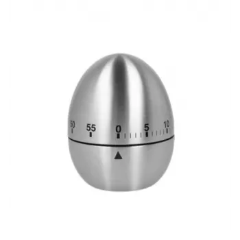 Metaltex mechanische eierwekker, eivormig, RVS, 60 minuten, zilver 259221000