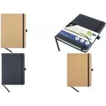 KANGARO K-552341 A5 notitieboek met kurk hardcover, 96 gelinieerde bladen, chamois 80 g/m²