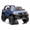 LEAN CARS Toyota Hilux DK-HL850 elektrische speelauto voor kinderen, blauw gelakt, 4x4, 2-zitter, afstandsbediening, LED-lichten, MP3, Bluetooth