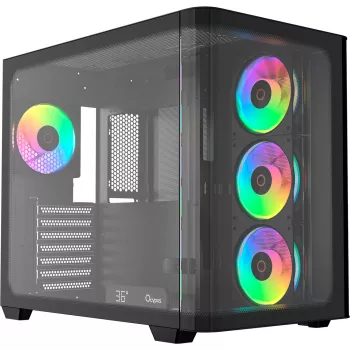 Ocypus Iota C70 Curve ARGB Digital zwart mid-tower behuizing, 270° panoramagehard glas